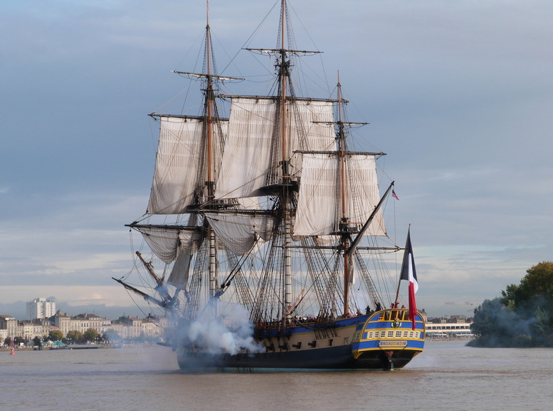 1080P, 32 gun sailing frigate class Concorde, The Frigate Hermione, French Navy