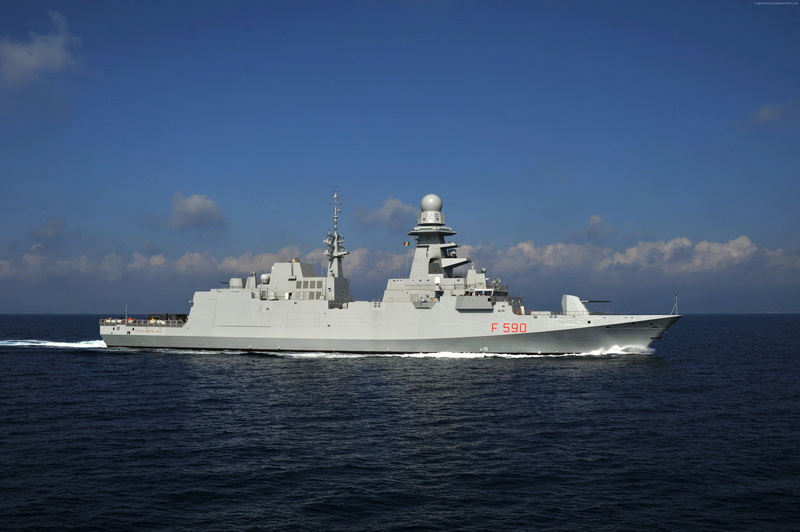 F 590, Italian Navy, Italy, Carlo Bergamini, FREMM, warship, 4K, frigate
