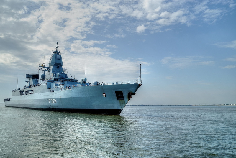 outdoors, motion, horizon, 2K, German Navy, cruise ship, nature, nautical vessel, day, rippled, water, transportation, travel, cloud - sky, waterfront