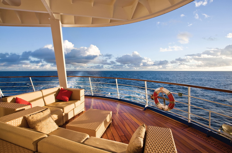 boat Deck, cruise, landscape, vehicle interior, day, scenics, Suite, yacht, luxury, 2K, sofa, travel, horizon Over Water, summer, ship, stay, no People