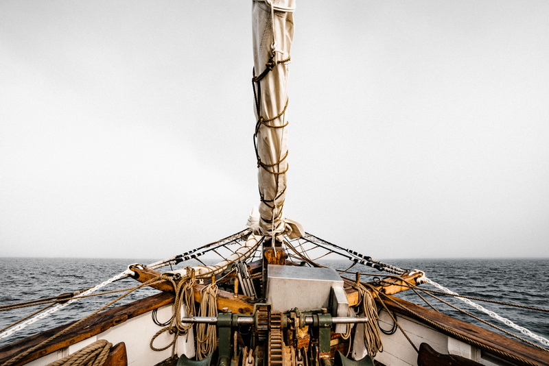 day, nature, ship, wood - material, sailboat, boat deck, transportation, copy space, exploration, horizon over water, nautical vessel, no people, grey