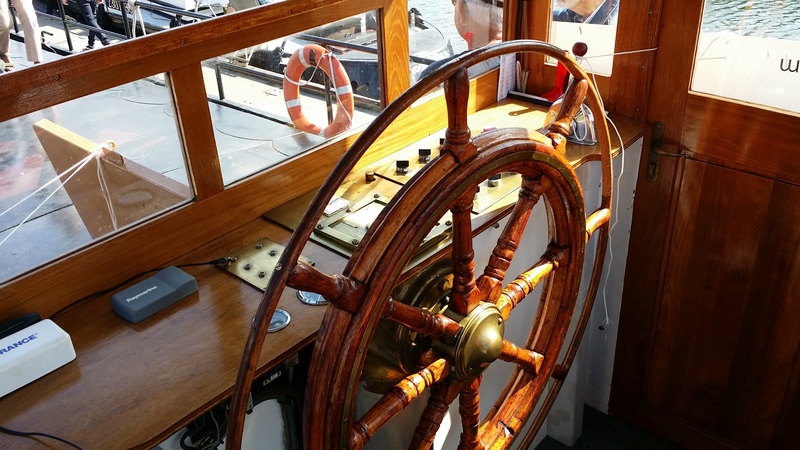 wheel, nautical, boat deck, steering wheel, helm, wood - material, sailboat, transportation, craft, mode of transportation, passenger craft, sea, outdoors