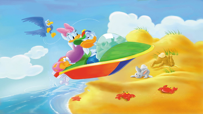 daisy, motorboat, photo, hd, 1080P, riding, duck, donald