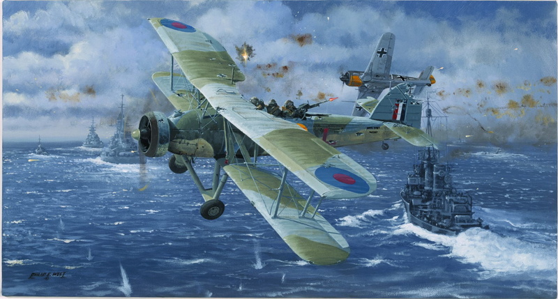 FW-190, Focke-Wulf, dogfight, sea, gunner, Phillip West, Fairey Swordfish, ships, picture, 1080P, attack, Royal Navy