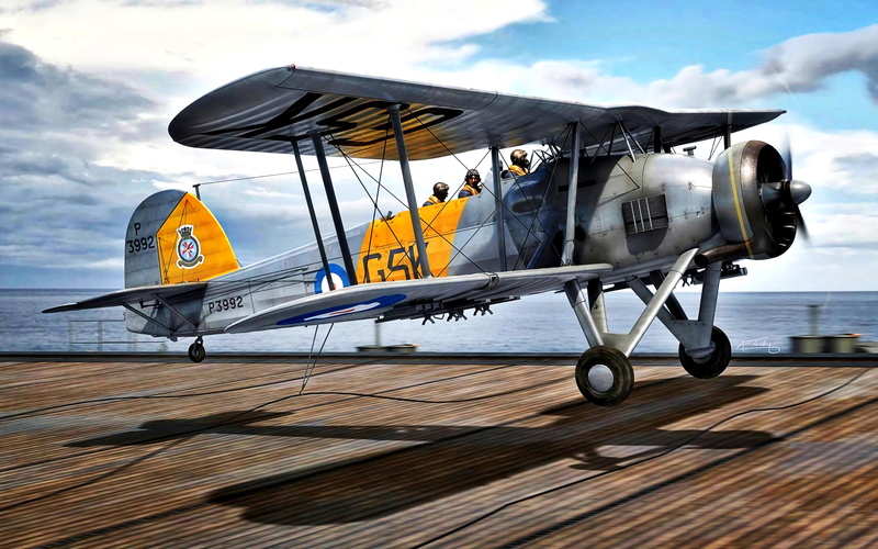 bomber-torpedo, Radial engine Bristol Pegasus, UK, 2K, Deck, Fairey Swordfish Mk.I, Royal Navy
