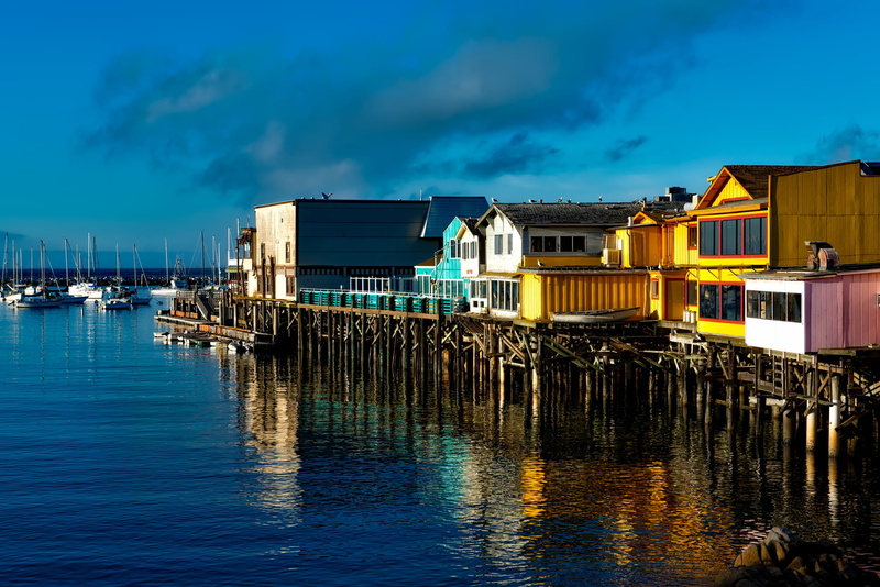 1080P, reflections, Photography, vacation, reflection, hdr, transportation, wooden post, dusk, monterey, cloud - sky, outdoors, water, day, holiday, california