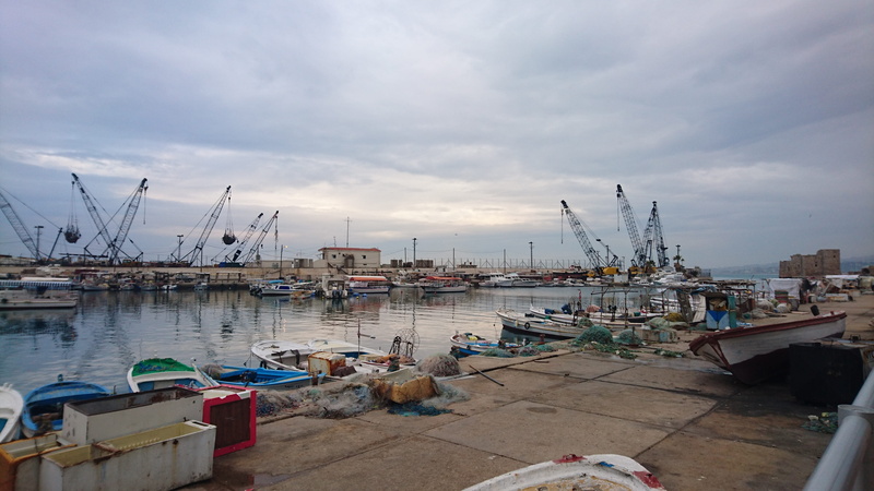 water, architecture, crane - construction machinery, lebanon, sea, transportation, ship, no people, freight transportation, Port, harbor, sky, historical