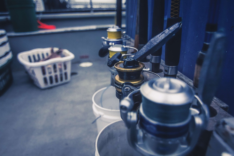 high angle view, deep sea, 4K, fishing reel, industry, selective focus, tackle, coast, ocean fishing, ocean, fishing boat, indoors, small group of objects