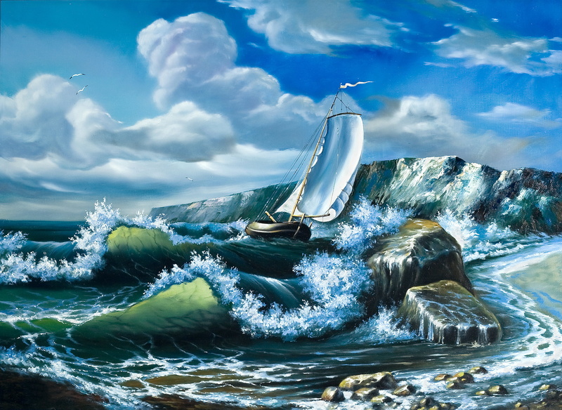 yacht, adventure, oil, black, travel, horizon Over Water, power in nature, beach, rock - object, men, ship, wave, sailboat, wind, sail, solid, waterfront