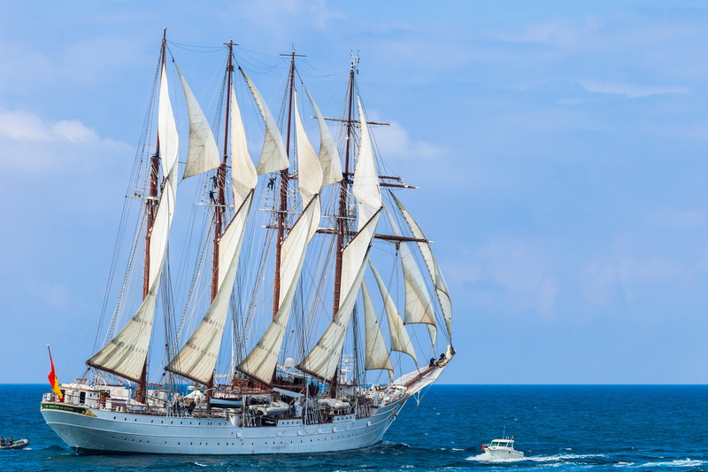 boat, Juan Sebastian de Elcano, sailboat, 4K, sea, schooner