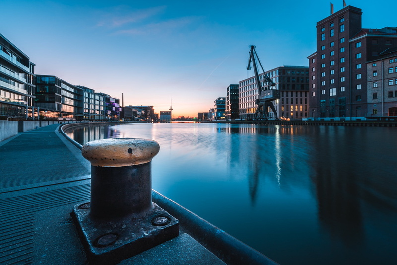 the city, The City Harbour Of Münster, 1080P, Sunrise