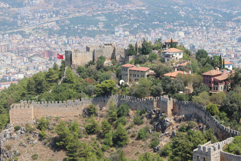high angle view, outdoors, city, townscape, turkey, castle, alanya, old town, landscape, residential district, building exterior, 5K, travel destinations