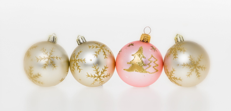 shiny, gold colored, studio shot, religion, winter, event, small group of objects, group of objects, christmas, ball, white background, christmas ornament