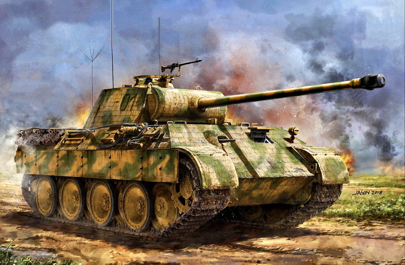 1080P, Tank weapon, Painting, command tank, Average, Panther, Pz.Kpfw.V, WWII, Germany