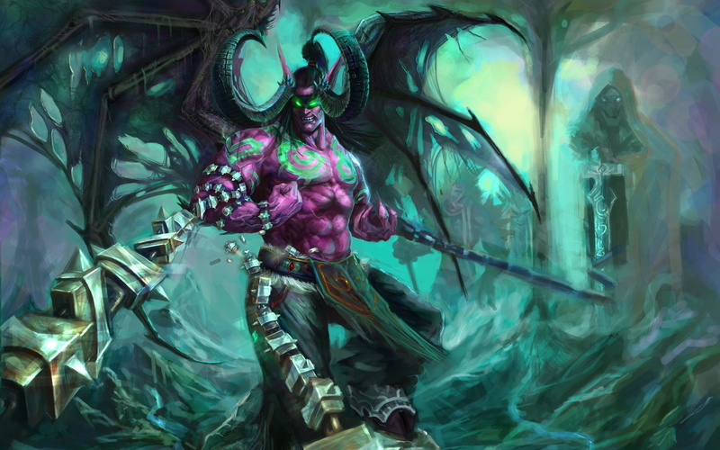 spooky, warcraft, science, blue, dark, green color, illidan, abstract, celebration, no people, nature, mystery, magic, art and craft, WoW, the demon, horror