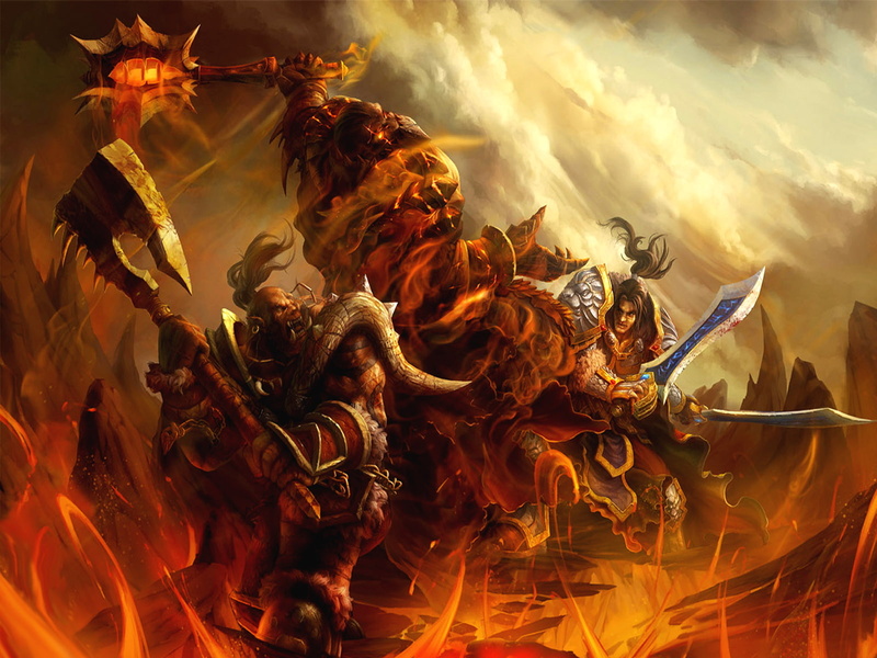 flame, cloud - sky, art and craft, 720P, warcraft, human representation, creativity, no people, nature, male likeness, burning, fire, sculpture, smoke - physical structure