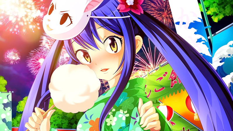 sunlight, anime girls, decoration, lifestyles, leisure activity, creativity, plant, fireworks, low angle view, amusement park ride, anime, arts culture and entertainment