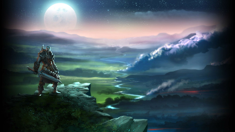 mountain, Fighting, sky, space, Moba, mmo, environment, architecture, digital composite, dark, Magic, sci, online, Hon, moon, outdoors, Newerth, nature