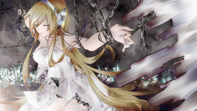 x, blonde, 1080P, Lily (Vocaloid), hd, Slaves, lily, vocaloid, art, girls, monochrome, anime, 2000x1125 px, Anime Girls, px