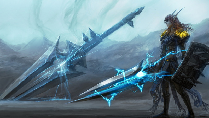 world of warcraft, artwork, x, ELF, world, games, long, warcraft, art, fantasy, swords, hd, armor, video, ears, shield, 720P