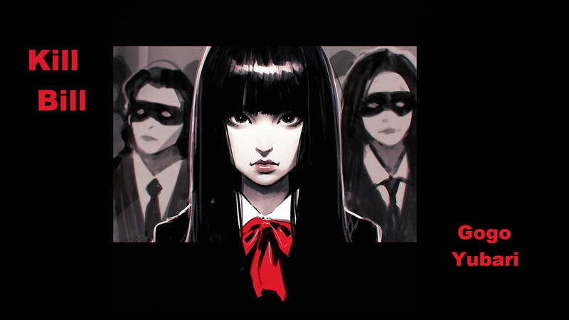mercenary, black mask, Ilya Kuvshinov, schoolgirl, evil eye, Kill Bill, Gogo Yubari, 1080P, killer, art
