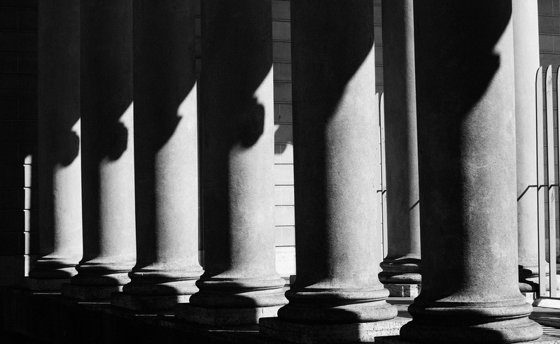 architecture, California, san, side by side, Black and White, concrete, legion of honor, sunlight, city, day, 2K, indoors, repetition, architectural column