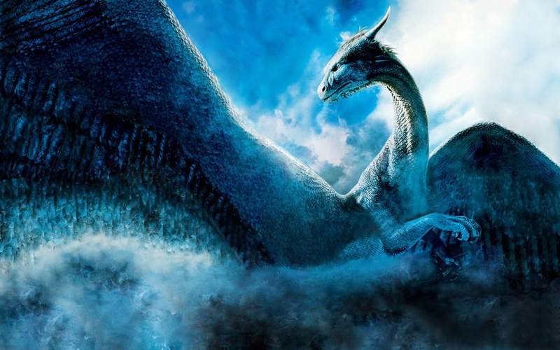 sky, 720P, marine, beauty in nature, one animal, sea, cloud - sky, Eragon, solid, dragon, animal, blue, water, digital composite, animals in the wild