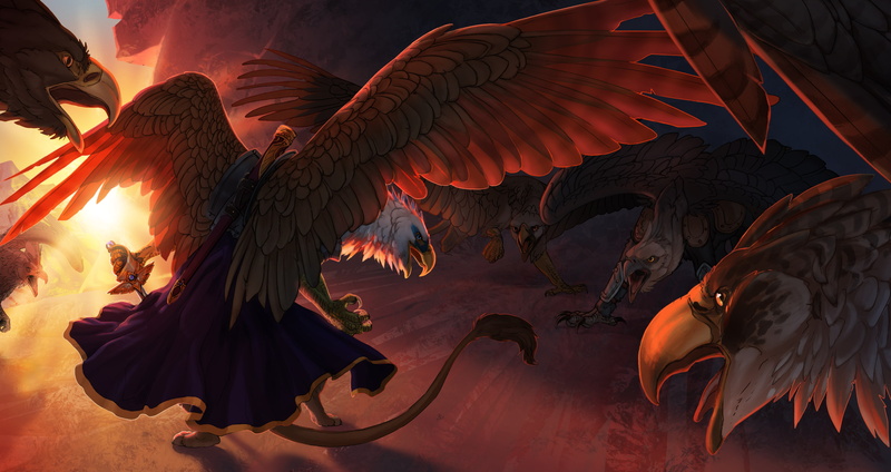 Griffin, Eagle, Bird, Fantasy Animals, 2K