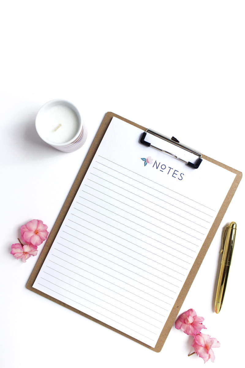 white background, empty note, flowering plant, plant, text, flower, note pad, pen, blog stock, still life, paper, indoors, spiral notebook, copy space