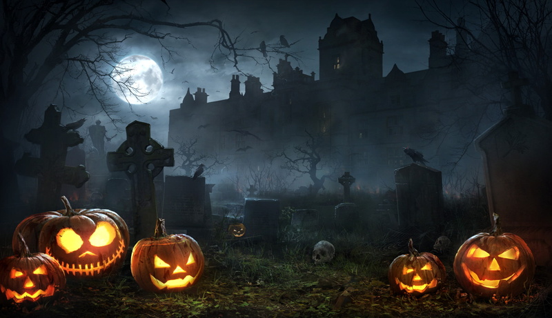 Night, Jack-o-lantern, Holiday, Cemetery, 1080P, Graveyard, Halloween