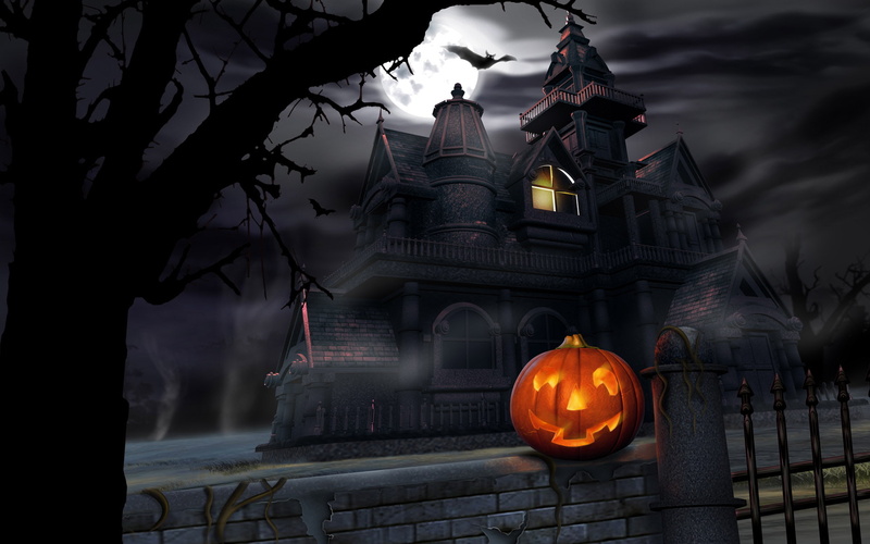 pumpkin, halloween, 1080P, castle, holidays