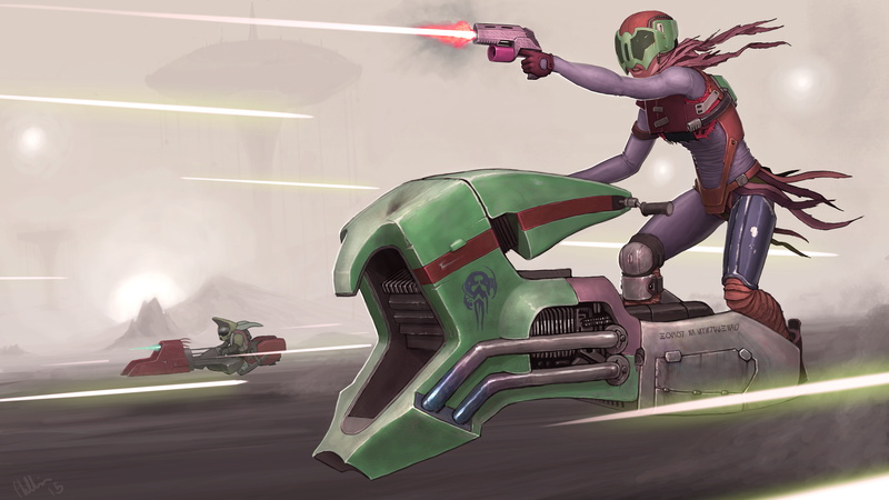 Speeder bike, fiction, art, star wars, 5K, bike