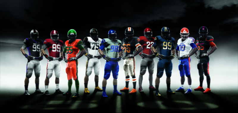 sports team, sports clothing, american football player, 5K, football, clothing, side by side, american football team, group of people, people, full length