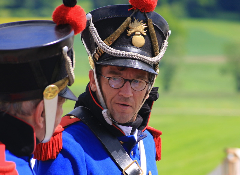 glasses, costume, leisure activity, front view, sunlight, men, males, warm clothing, headshot, day, napoleon, outdoors, france, helm, real people, austria