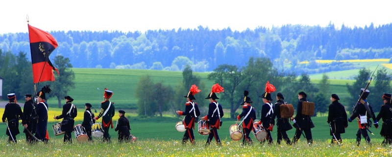 flag, war, panoramic, 2K, napoleon, sky, men, group of people, government, nature, large group of people, crowd, patriotism, plant, tree, uniform, land