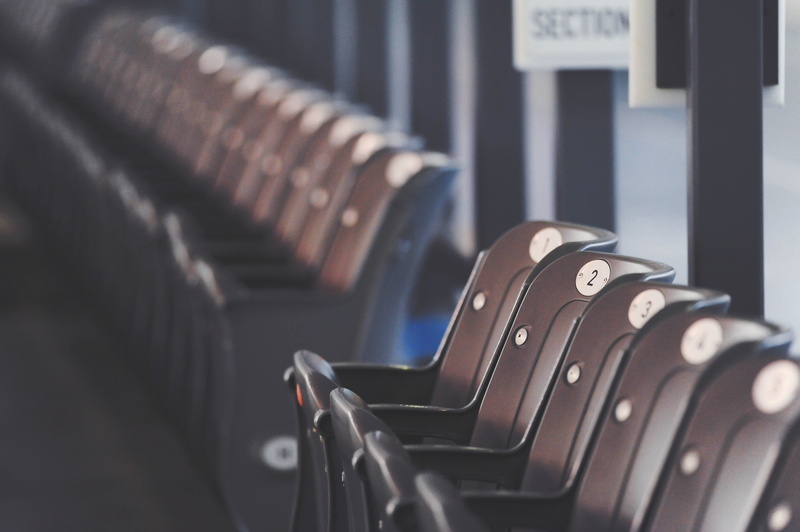 chairs, bench, 4K, no people, row, stands, focus on foreground, stadium, photography themes, sports arena, technology, indoors, arena, equipment, seat