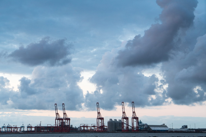 pier, water, loading, harbor, cargo container, sea, architecture, nautical vessel, machinery, freight transportation, skyline, outdoors, shipping containers