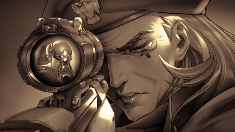 Widowmaker (Overwatch), ornate, decoration, Overwatch, statue, close-up, craft, creativity, male likeness, representation, illuminated, Ana (Overwatch)