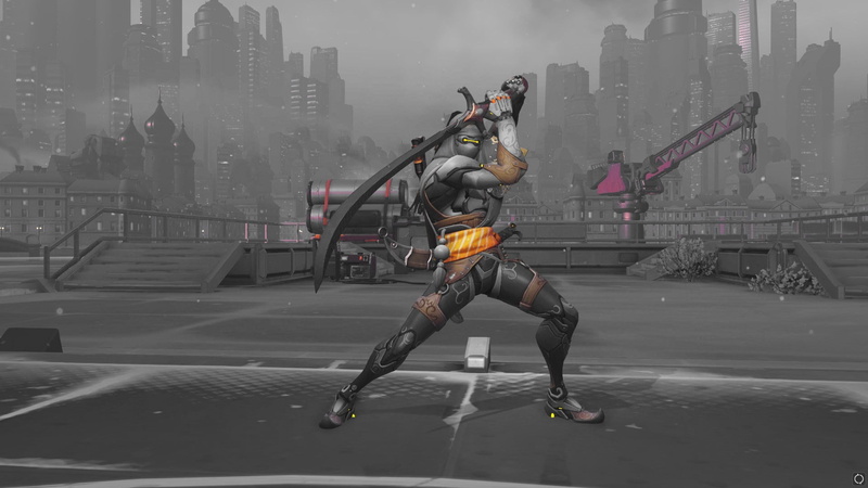 ninja, cityscape, sword, nature, Genji (Overwatch), one person, Overwatch, holding, men, 1080P, outdoors, cold temperature, leisure activity, winter, lifestyles