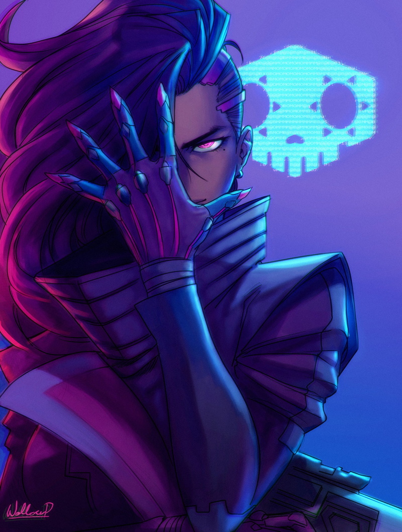 Sombra (Overwatch), adult, purple hair, business, character, beauty, fictional, studio shot, beautiful woman, fashion, women, female, pink eyes, Overwatch