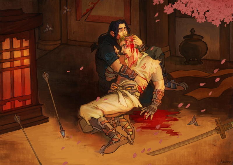 adult, emotion, positive emotion, full length, Genji (Overwatch), Genji Shimada, falling in love, happiness, couple - relationship, men, togetherness, women