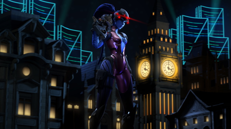 the city, Amélie Lacroix, girl, night, Widowmaker, Overwatch, 5K, assassin