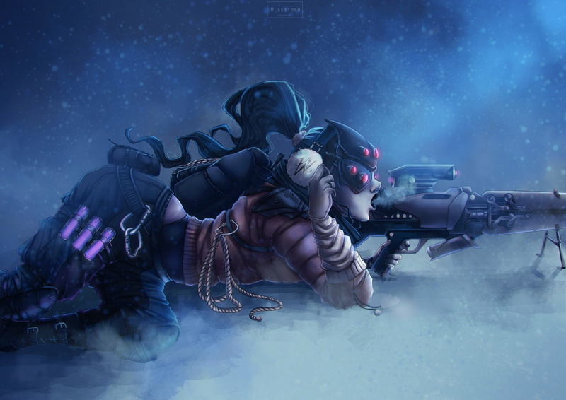Overwatch, Lying Down, adult, communication, holding, waist up, Sniper, scuba diving, armed forces, 1080P, weapon, nature, Video Game, smoke - physical structure