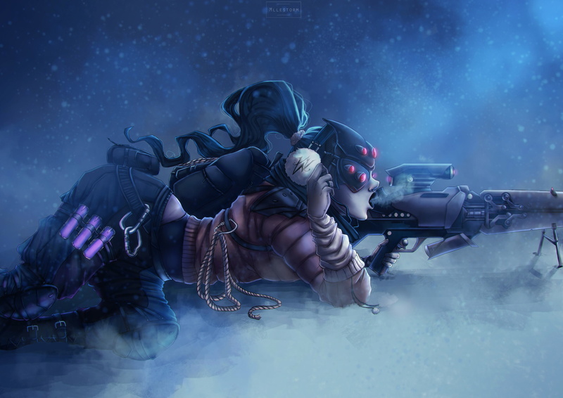 AMÉLIE LACROIX, Widowmaker (Overwatch), Overwatch, snow, video games, winter, Long Hair, Sniper Rifle, 4K