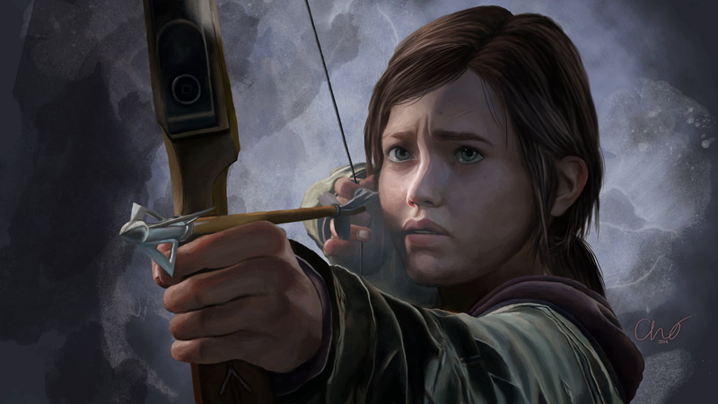 crossbow, activity, hairstyle, bow, smoke - physical structure, smoking issues, the last of us, young Adult, ellie, 1080P, headshot, smoking - activity