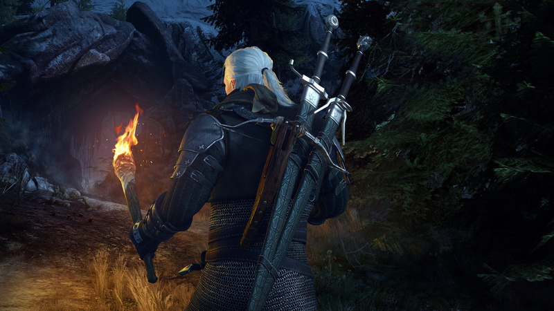Geralt, full length, rock, adventure, nature, men, cave, rear view, wild hunt, exploration, one person, torch, witcher, rock - object, real people, outdoors