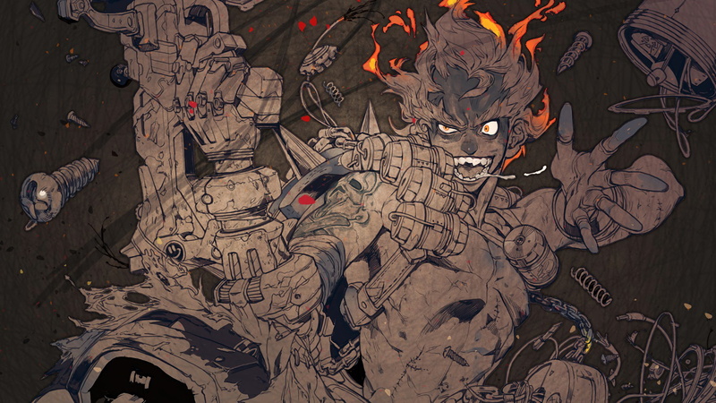 video games, 1080P, artwork, Overwatch, Junkrat