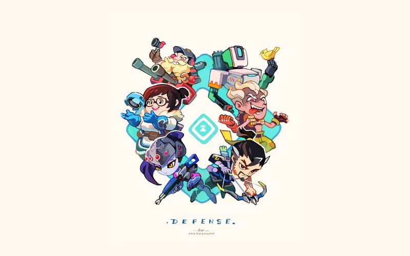 Mei (Overwatch), Hanzo (Overwatch), Ranzo (overwatch), Overwatch, Bastion (Overwatch), Widowmaker (Overwatch), 1080P, Junkrat (Overwatch), onemegawatt