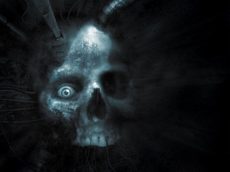 art, 480P, blue, Blue Skull, cg, skull, deamon skull, deamon, abstract, d, hd