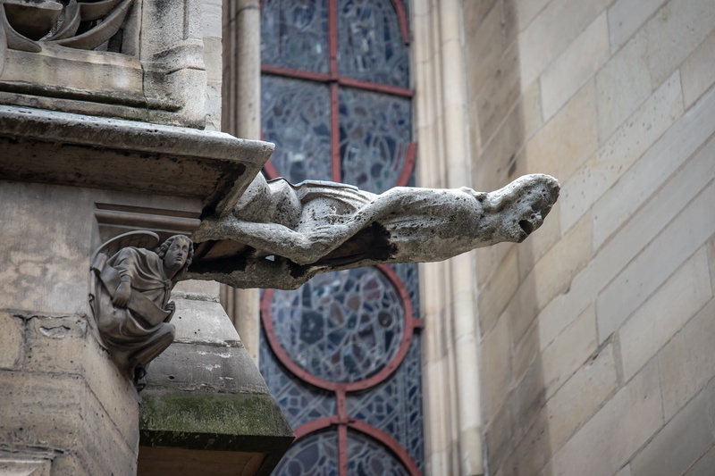 deamon, stone, detail, representation, history, art and craft, craft, france, archaeology, cross, day, paris, creativity, 5K, carving - craft product